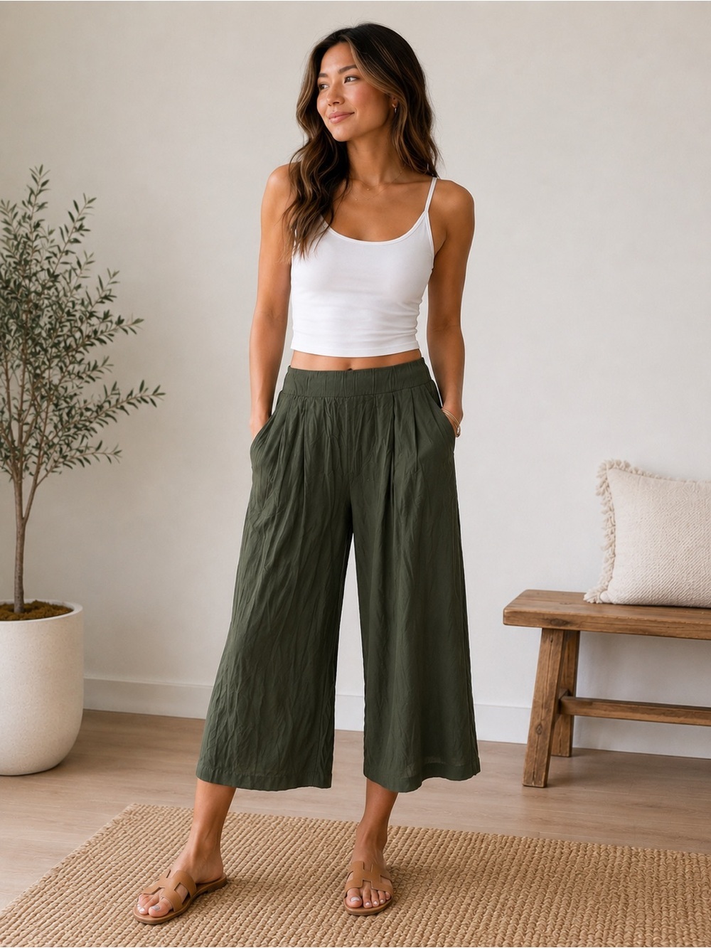 Universal Standard Casual Culottes Pants Brûlée Pull-On Wide Leg M (18-20)